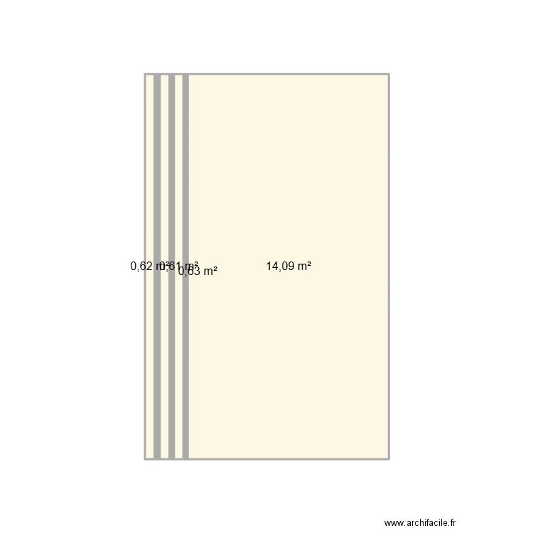 cotes intérieures sol. Plan de 4 pièces et 16 m2