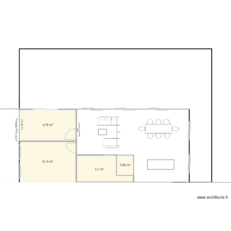 snt cac boudin. Plan de 4 pièces et 15 m2