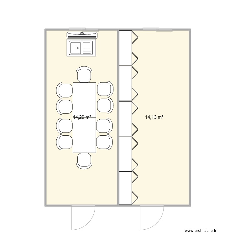 EIFFAGE CHANTIER PIERRE BENITE. Plan de 2 pièces et 28 m2