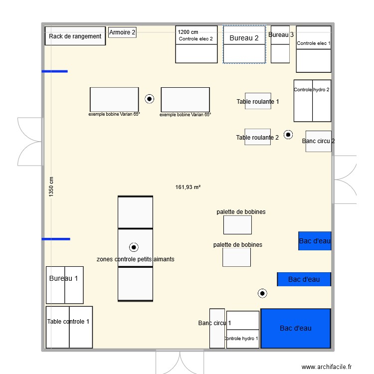 zones controle V1 elec/hydro. Plan de 1 pièce et 162 m2