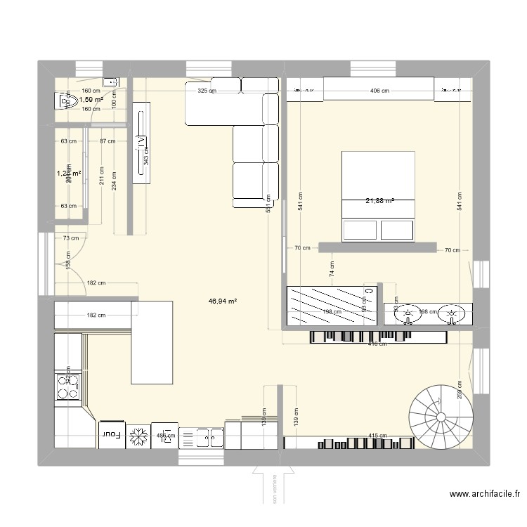 montalba le chateau. Plan de 9 pièces et 142 m2