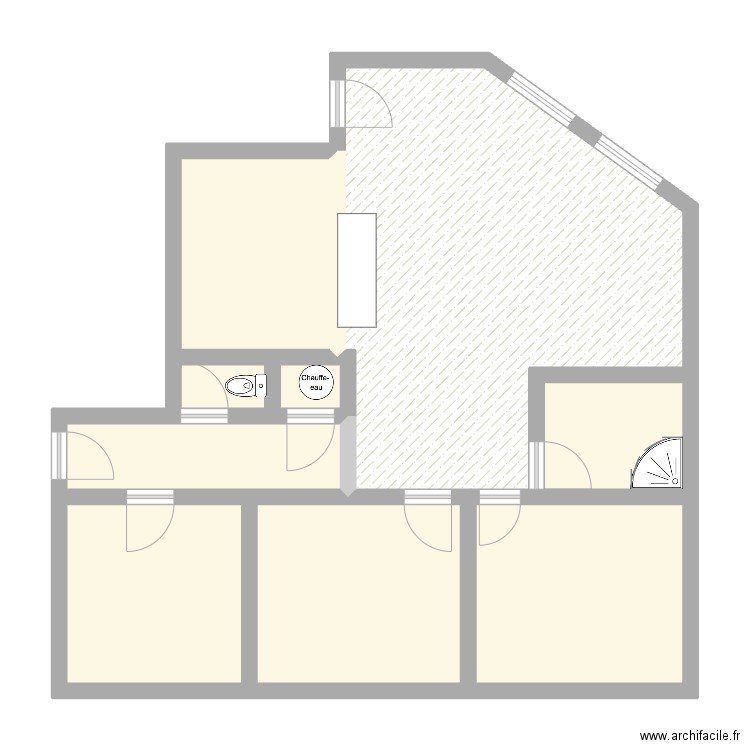 raze. Plan de 9 pièces et 80 m2