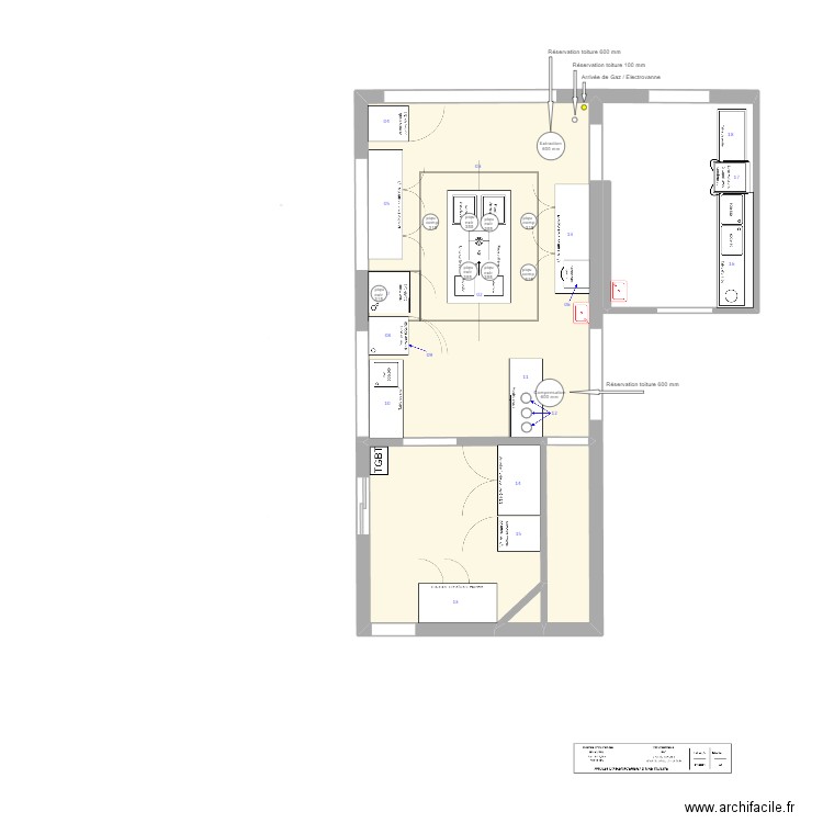 BRY 5 Hotte réservations. Plan de 4 pièces et 46 m2