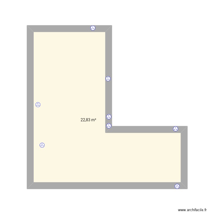 Cuisine. Plan de 1 pièce et 23 m2