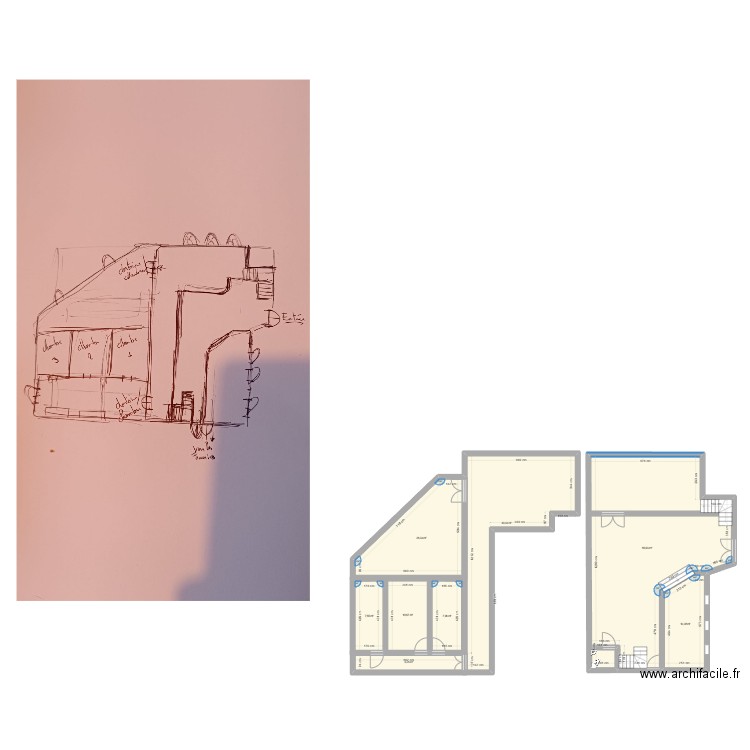 Tiny auberge. Plan de 8 pièces et 193 m2