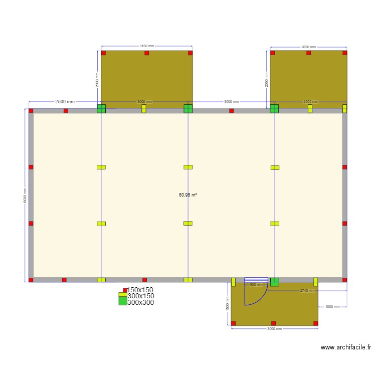 АУРИКА Сваи. Plan de 4 pièces et 74 m2