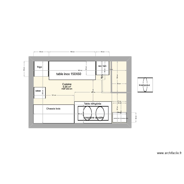 KIOSQUE 3. Plan de 1 pièce et 6 m2