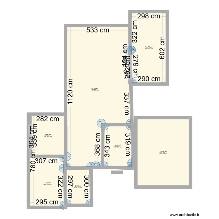 charité. Plan de 7 pièces et 134 m2