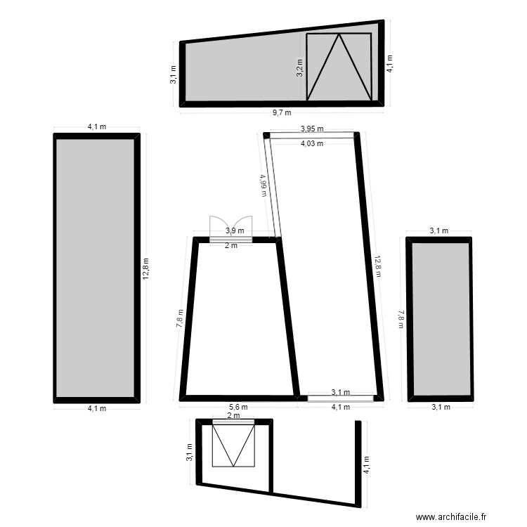 maison parent fin. Plan de 5 pièces et 176 m2