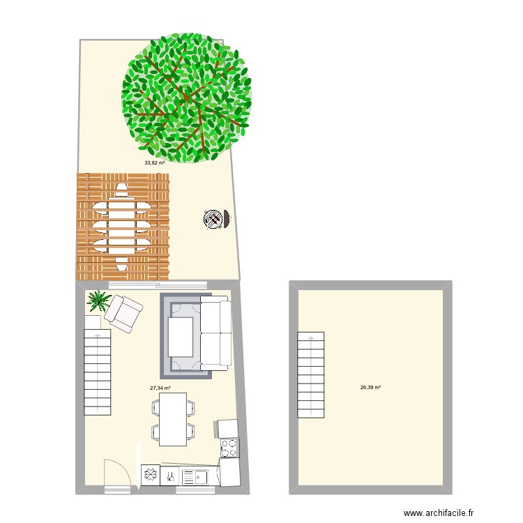 Maison de Poupées IXL. Plan de 3 pièces et 88 m2