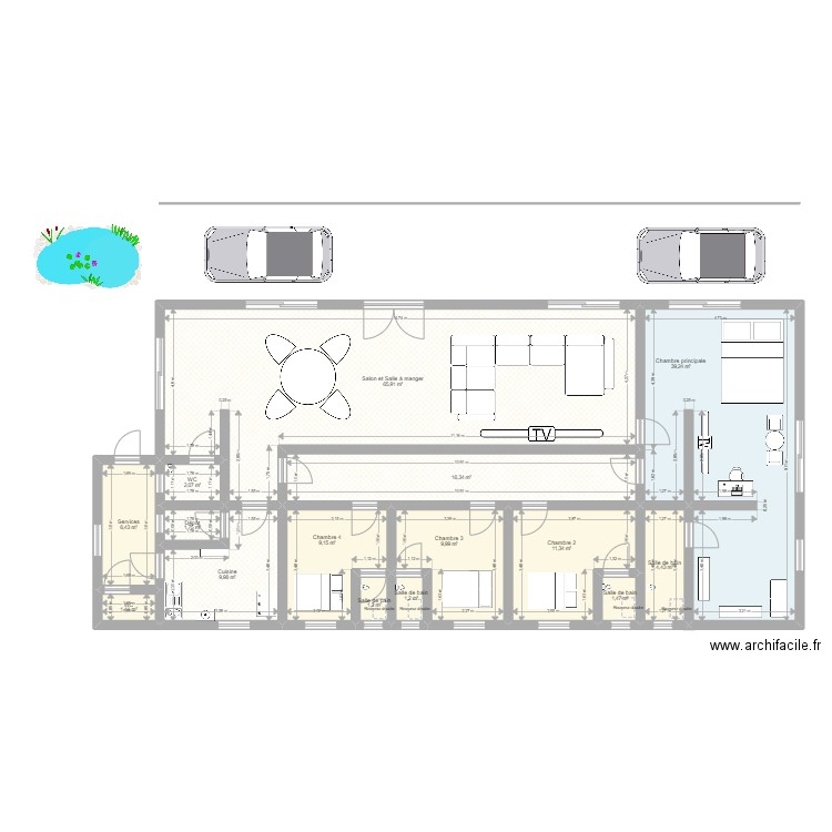 Maison Lushi2. Plan de 15 pièces et 182 m2