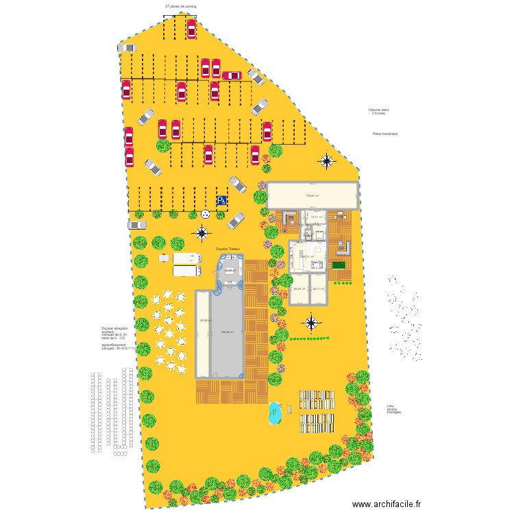 Cadastre St Eloy - Salle réception 2 extension de 50m2. Plan de 11 pièces et 446 m2