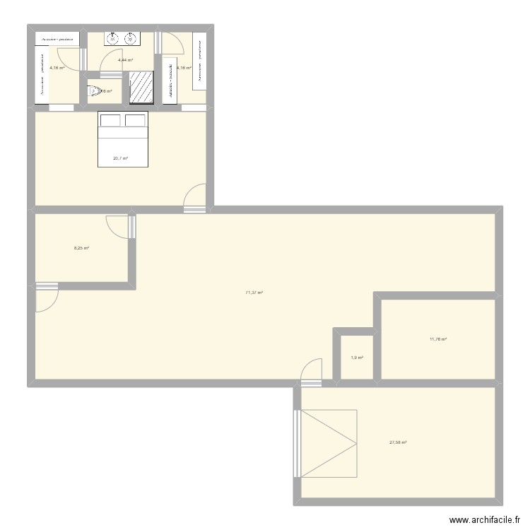 Maison 2. Plan de 10 pièces et 155 m2