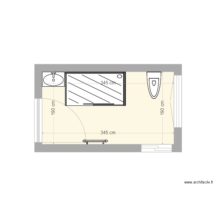 WANDOWSKI - Projet. Plan de 1 pièce et 7 m2