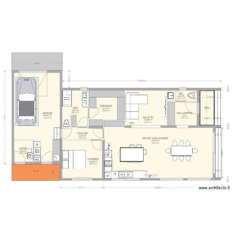 PLAN GILLES MAISONNEUVE 1ER ESSAI BIS. Plan de 12 pièces et 196 m2