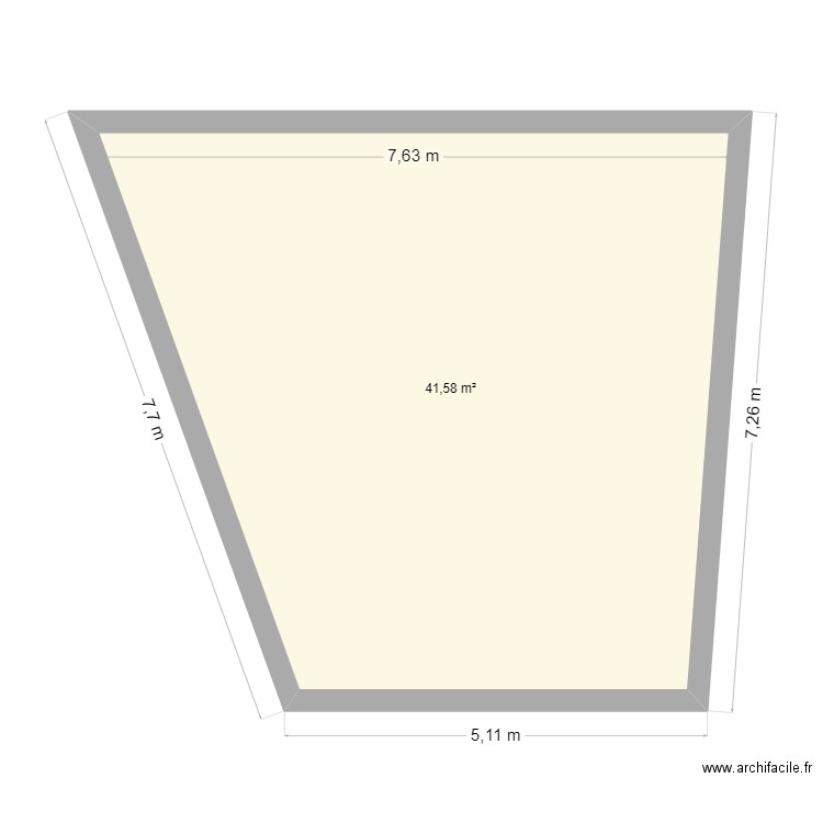 garage rdc. Plan de 1 pièce et 42 m2