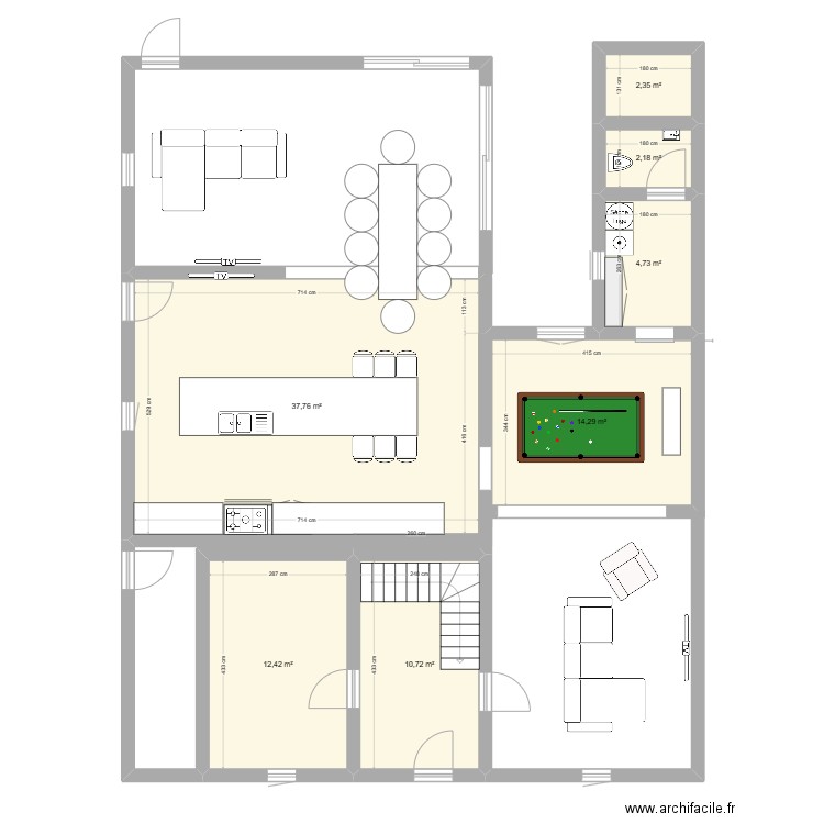 maison aless. Plan de 7 pièces et 84 m2