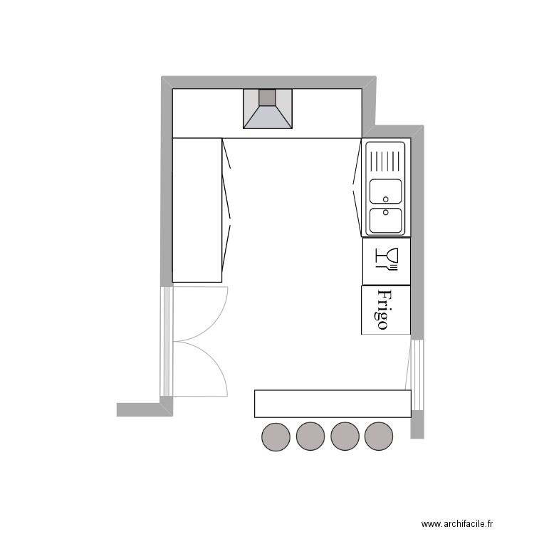 cuisine caserne. Plan de 0 pièce et 0 m2