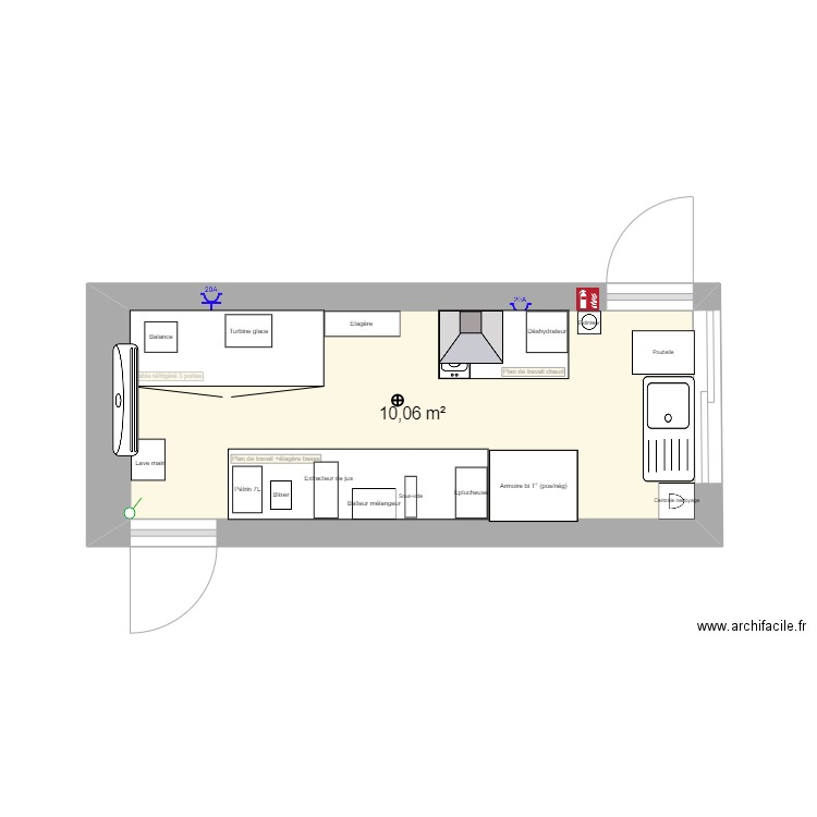 Labo de  transformation2. Plan de 1 pièce et 10 m2