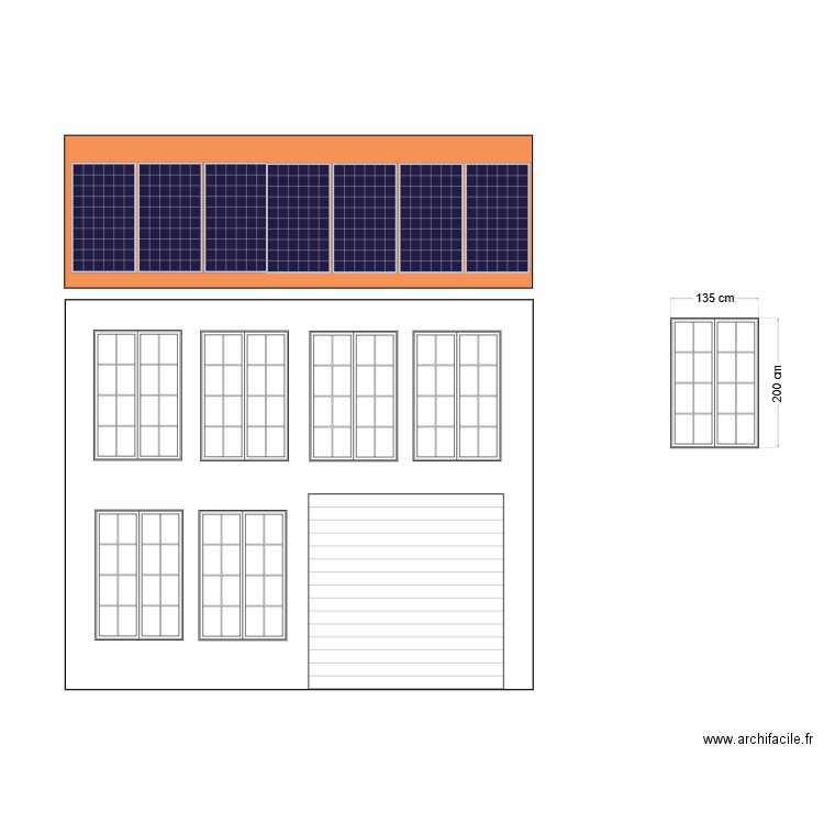 Facade Garage et loft  sans cotations. Plan de 0 pièce et 0 m2