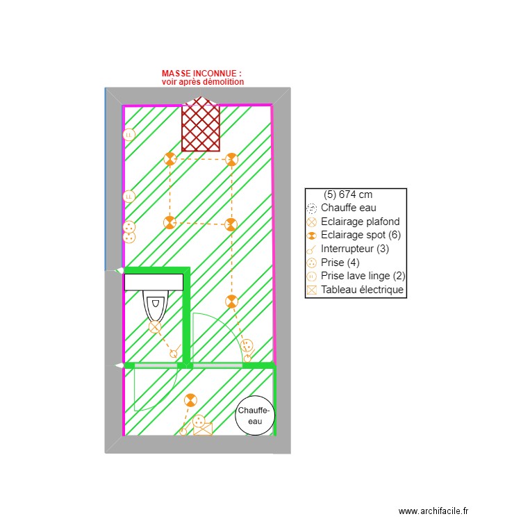 REZ-DE-CHAUSSEE 2/2 - DUMORTIER. Plan de 5 pièces et 10 m2