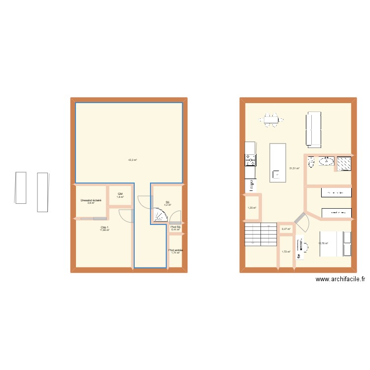 Slipt déf 25. Plan de 12 pièces et 132 m2