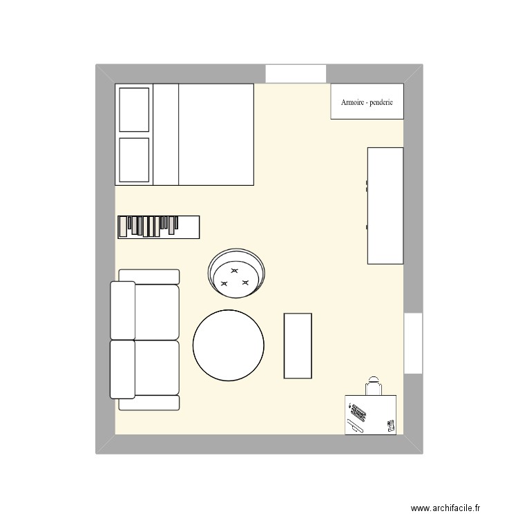 Chambre Colonel Fab3. Plan de 1 pièce et 19 m2