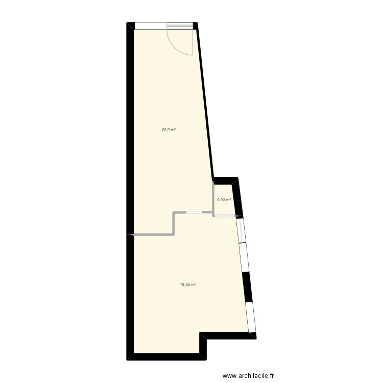 sezanne. Plan de 3 pièces et 42 m2