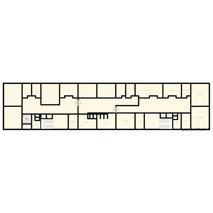 CALYPSO R+1. Plan de 42 pièces et 704 m2