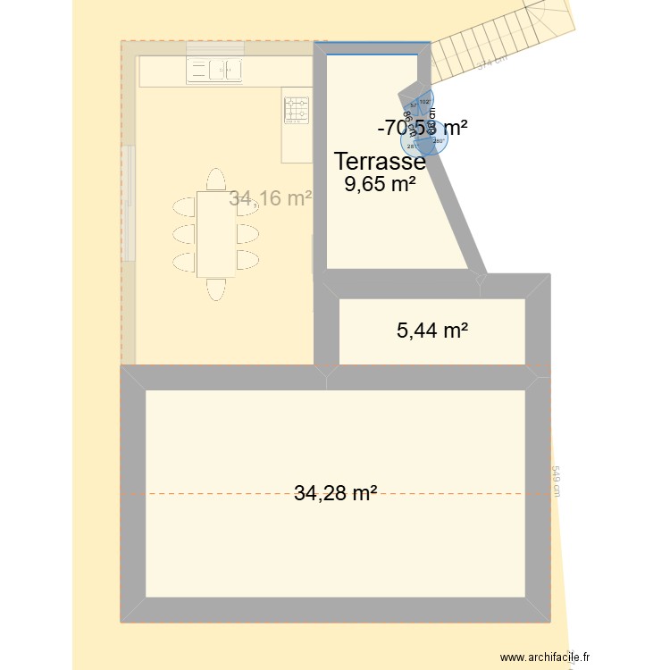 Théminettes. Plan de 7 pièces et 123 m2