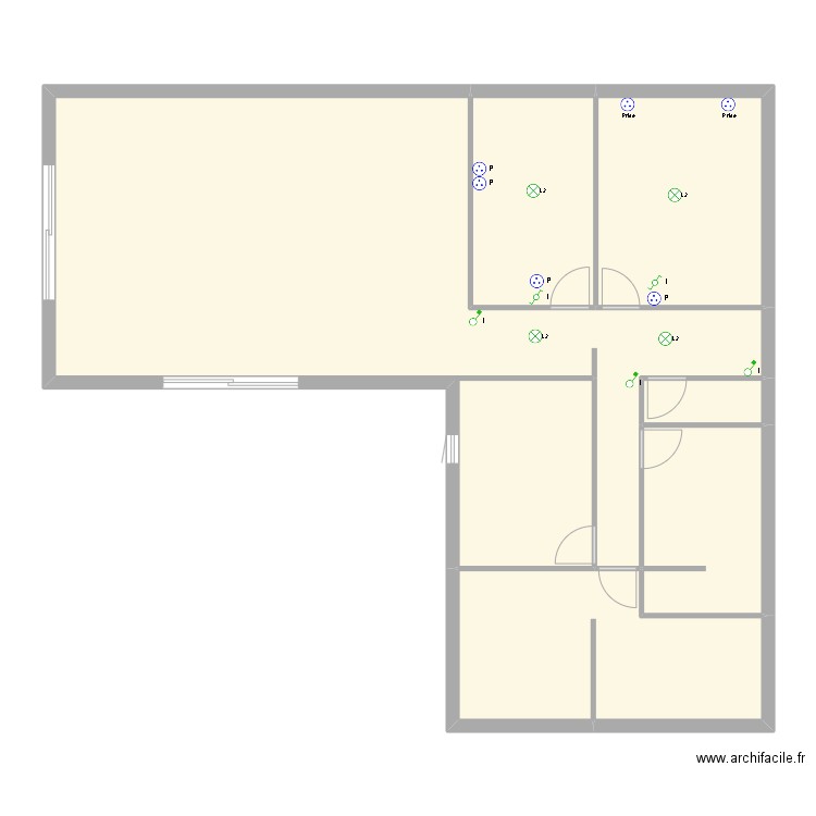 electricité maison. Plan de 6 pièces et 126 m2