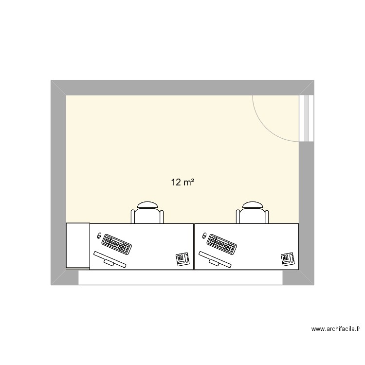 ILOT VERT - régie son et Lumière. Plan de 1 pièce et 12 m2