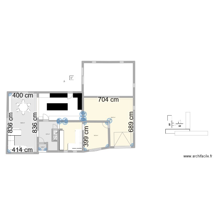 sprimon. Plan de 7 pièces et 92 m2