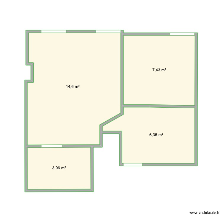 plan cour ju. Plan de 4 pièces et 32 m2