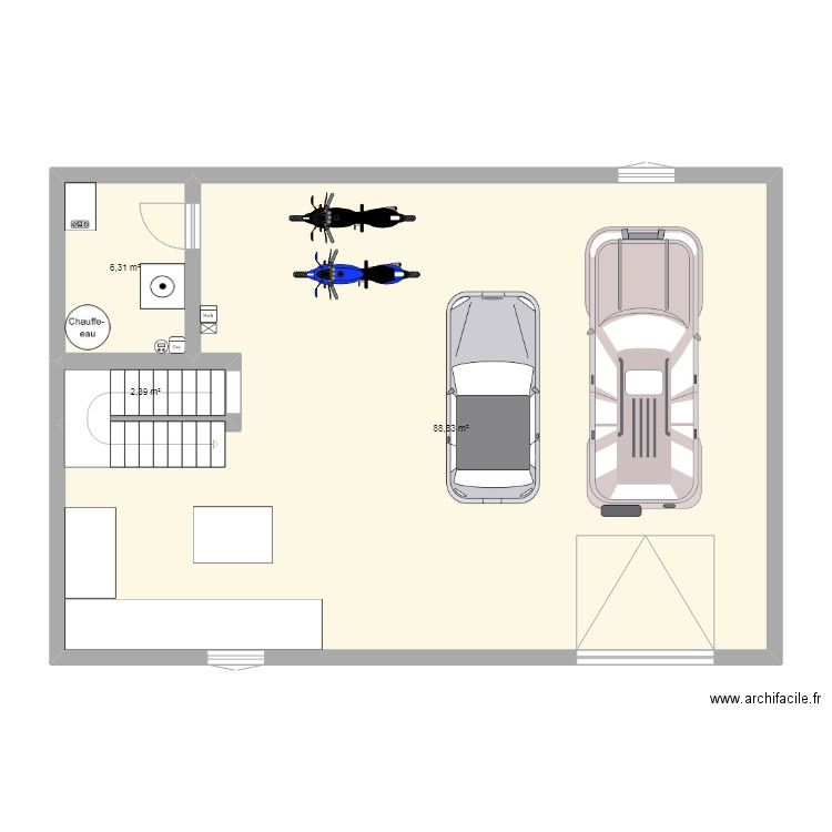 ToastGAR. Plan de 3 pièces et 98 m2