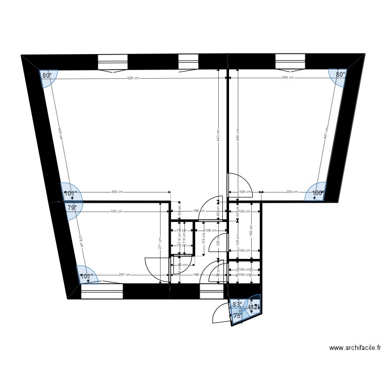 CHERRET. Plan de 10 pièces et 124 m2