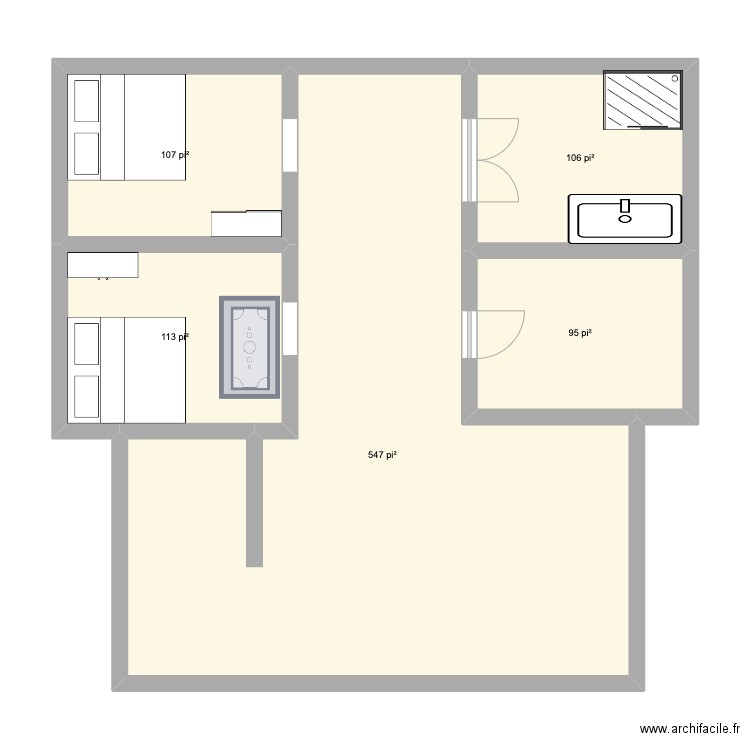 noah maison. Plan de 5 pièces et 90 m2