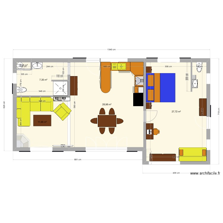 Suzanne et Joss 6. Plan de 5 pièces et 76 m2