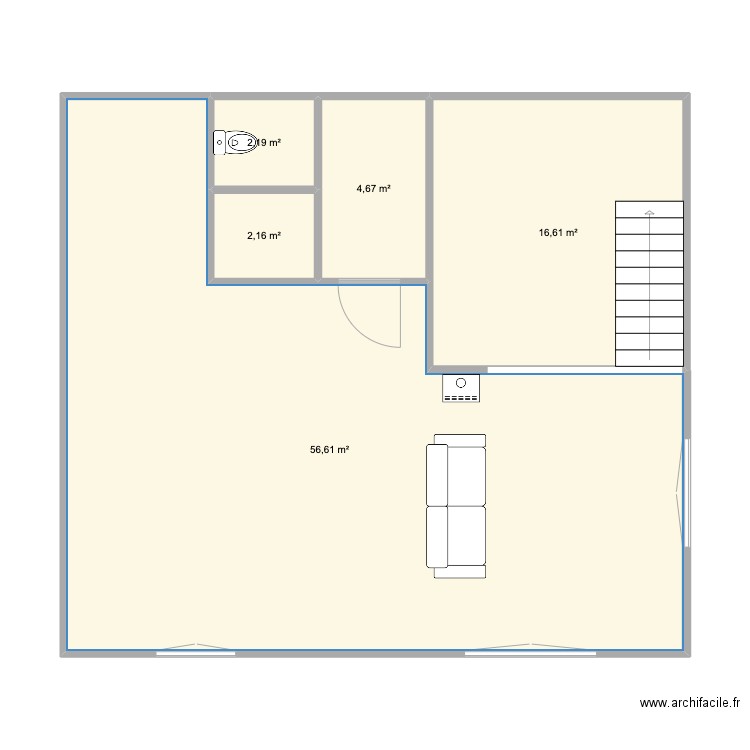 Savigny. Plan de 5 pièces et 82 m2