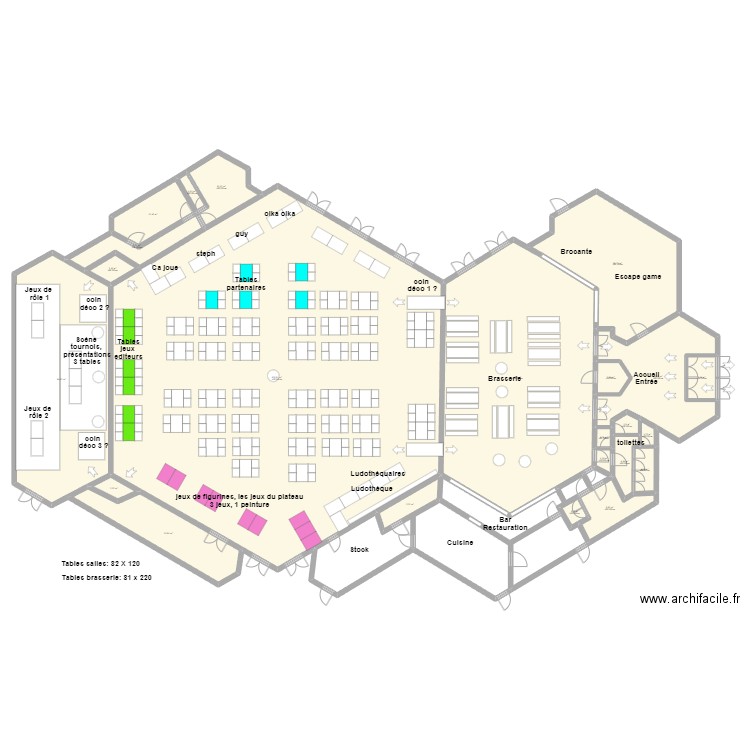 salle df. Plan de 23 pièces et 897 m2