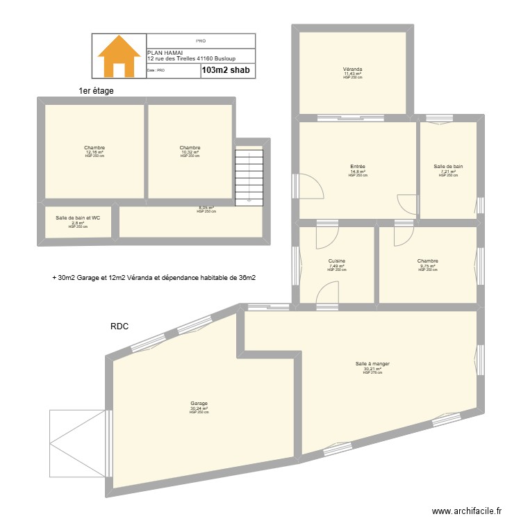 MA MAISON. Plan de 11 pièces et 144 m2