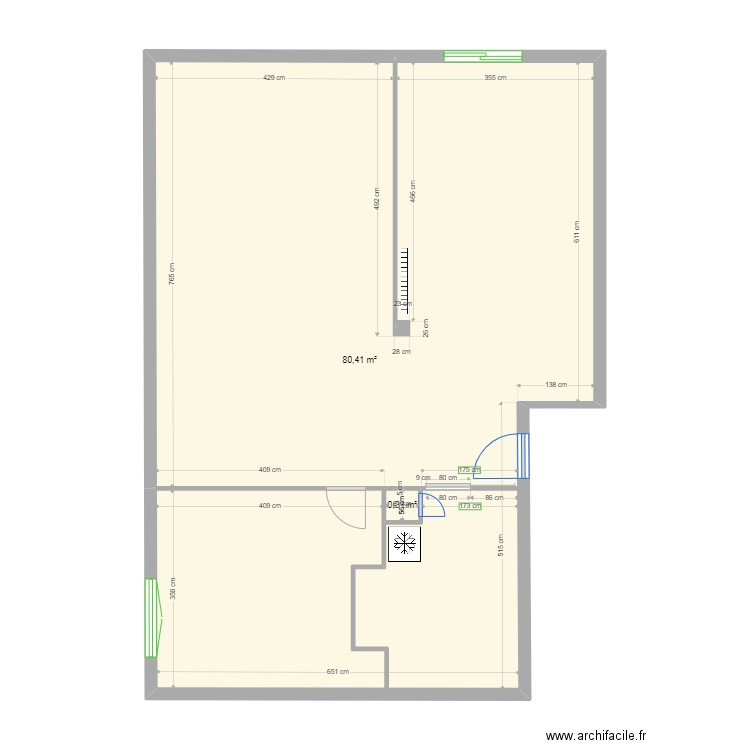 maison 1. Plan de 2 pièces et 82 m2