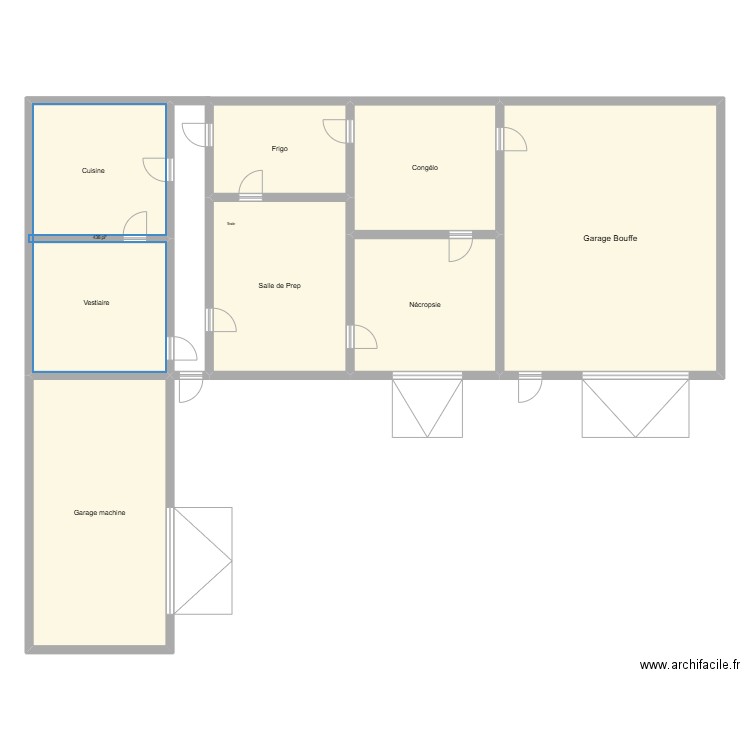 N. garage seb. Plan de 7 pièces et 233 m2