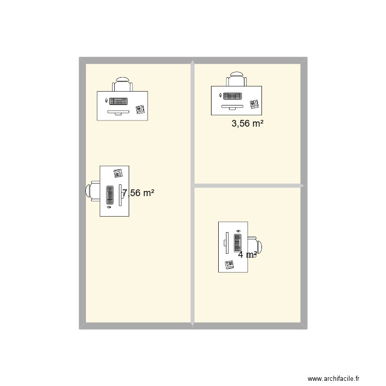 CARPIQUET. Plan de 3 pièces et 15 m2