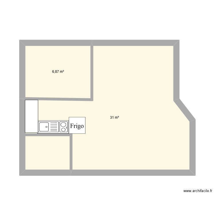 charras 2. Plan de 2 pièces et 38 m2