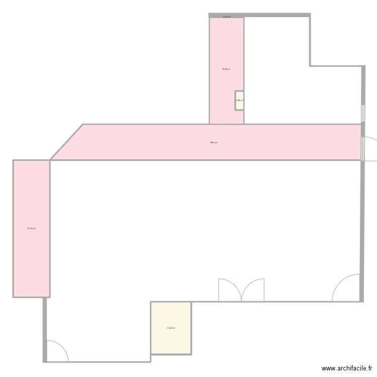 Cour école. Plan de 6 pièces et 118 m2