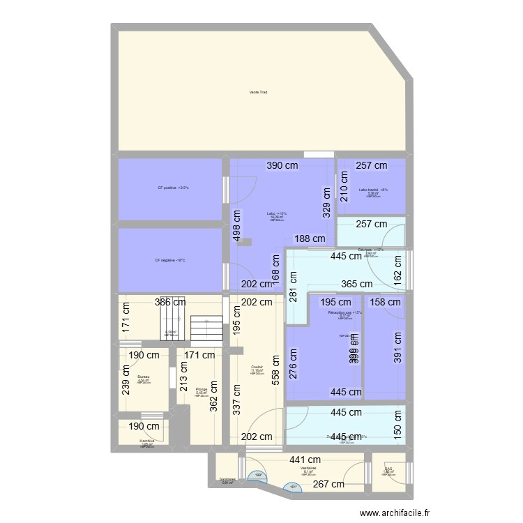 galienie. Plan de 18 pièces et 159 m2