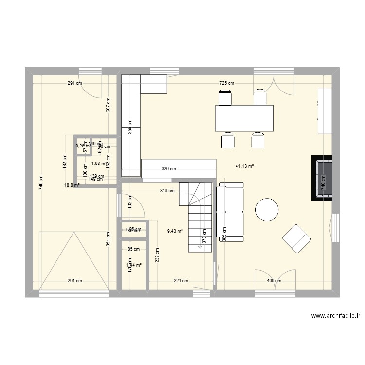 Maison St Malo Baillis. Plan de 7 pièces et 73 m2