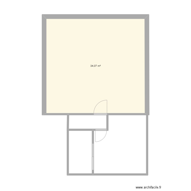 appartement bastia. Plan de 1 pièce et 34 m2