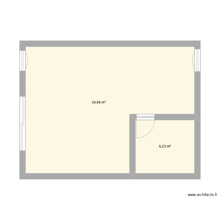 reno garage. Plan de 2 pièces et 41 m2